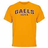 Iona College Gaels Proud Mascot WEM T-Shirt - Gold,baseball caps,new era cap wholesale,wholesale hats